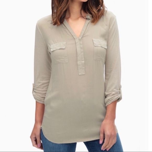 NWOT Cream Splendid Shirting Top - Picture 2 of 8